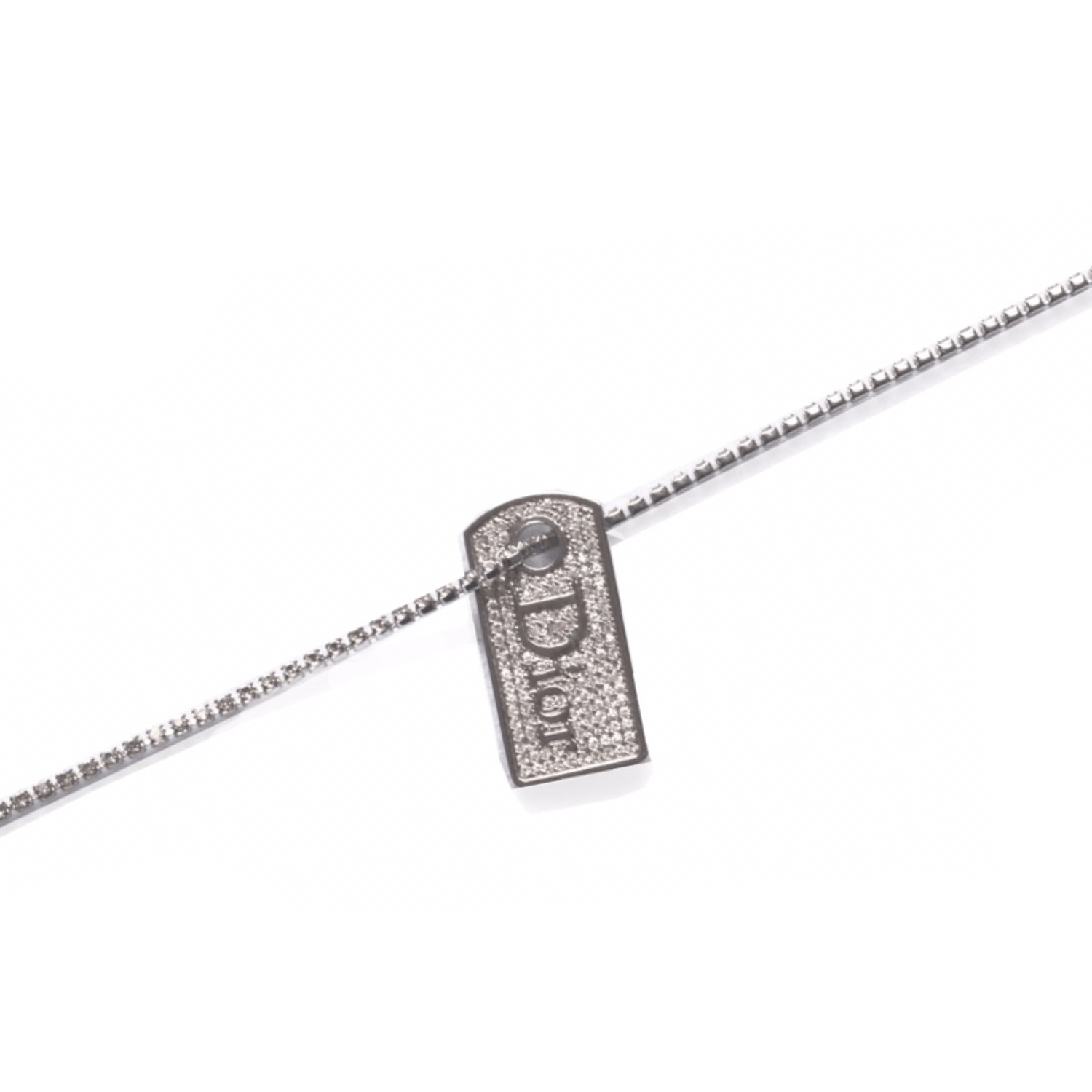 dior dog tag necklace