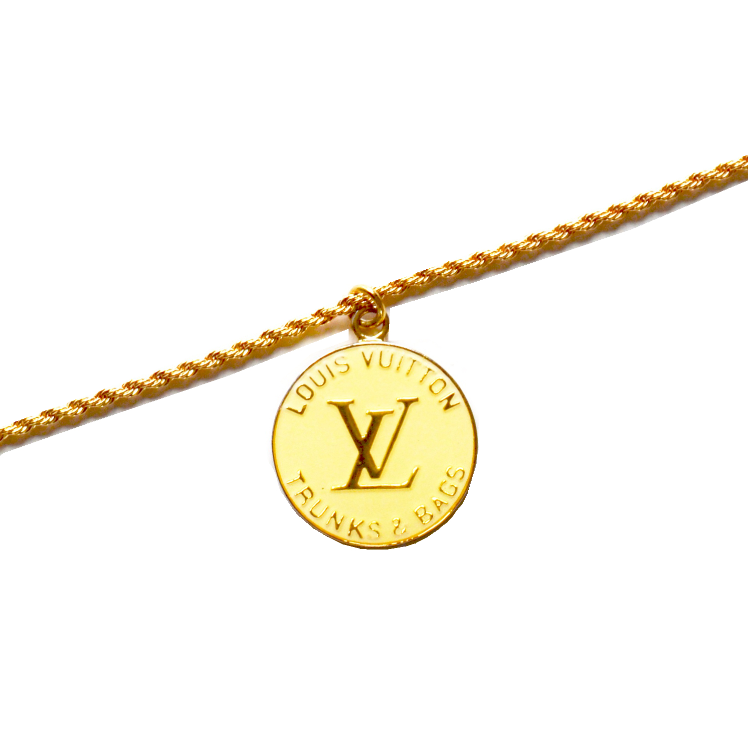 Reworked Louis Vuitton Logo Charm Necklace | Nitryl