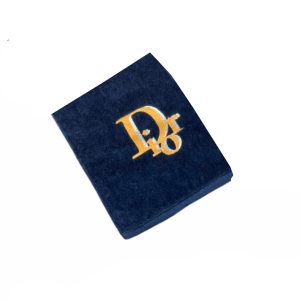 Vintage Dior Embroidered Towel in Blue | NITRYL