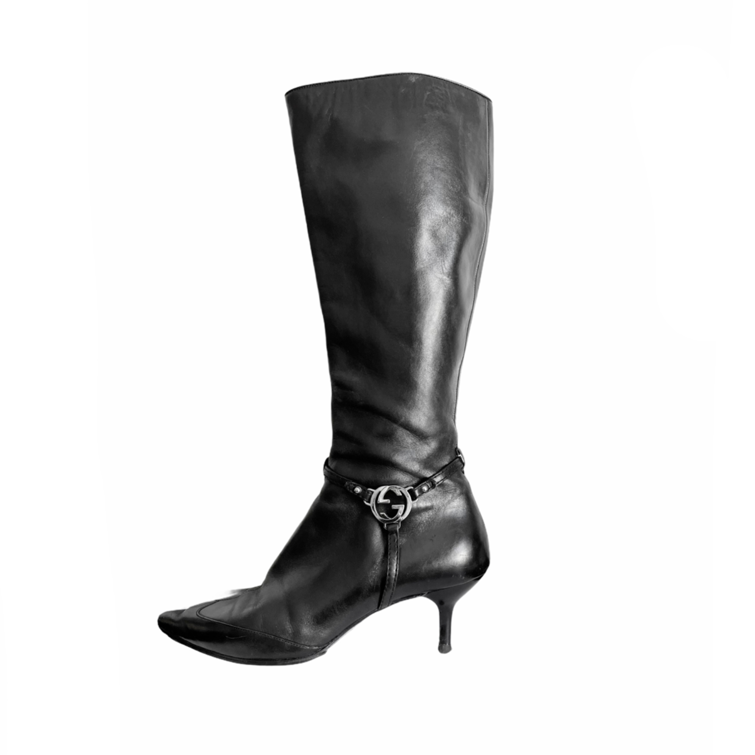 Gucci Logo Leather Boots in Black – Nitryl