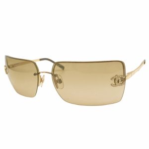 Vintage Chanel Diamante Rimless Sunglasses in Brown | NITRYL