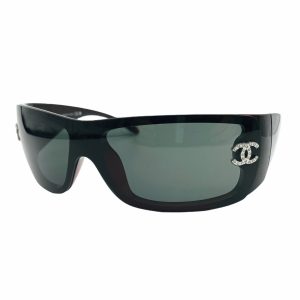 Vintage Chanel Diamante Chunky Sunglasses in Black | NITRYL