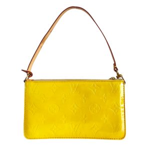 Vintage Louis Vuitton Vernis Pochette Mini Shoulder Bag in Yellow | NITRYL