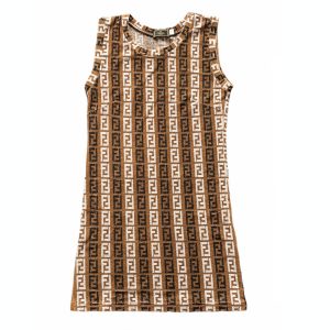 Vintage Fendi Terrycloth Mini Dress in Brown