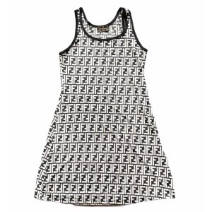 Vintage Fendi Monogram Mini Dress in Black and White | NITRYL