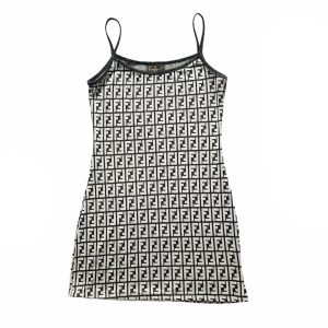 Vintage Fendi Zucca Monogram Mini Dress in Black and White | NITRYL