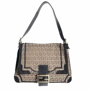 Vintage Fendi Monogram Mama Baguette Bag in Brown and Black | NITRYL