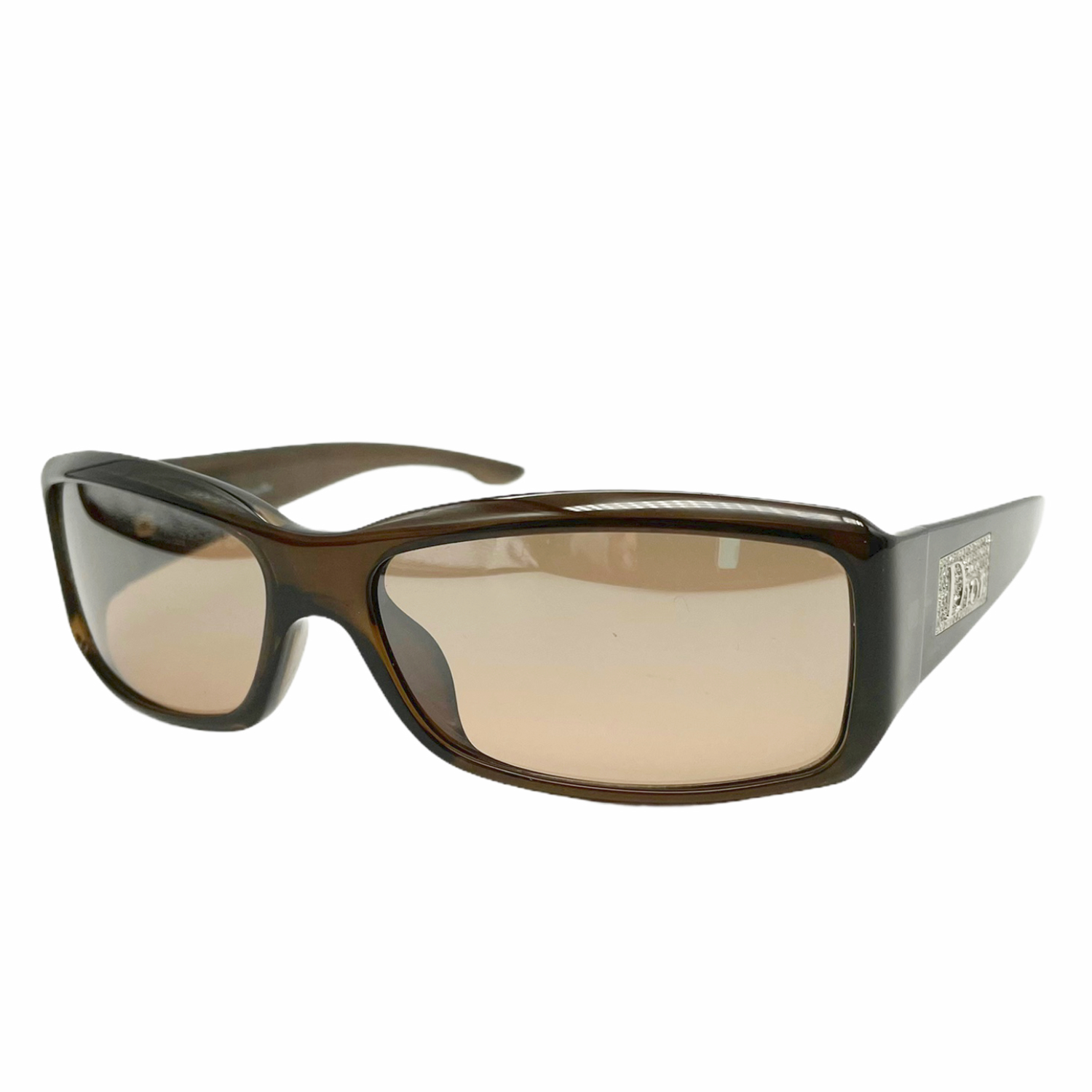 Dior Diamante Chunky Logo Sunglasses in Brown | Nitryl