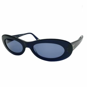 Vintage Chanel Chunky Oval Sunglasses in Blue | NITRYL