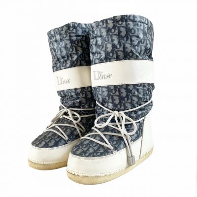 Vintage Dior Monogram Snow Boots in Blue Size 7-9 | NITRYL