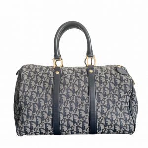 Vintage Dior Monogram Holdall Bag in Navy | NITRYL