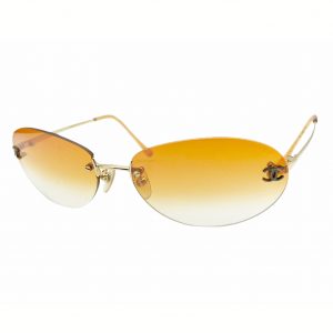 Vintage Chanel Rimless Sunglasses in Orange | NITRYL