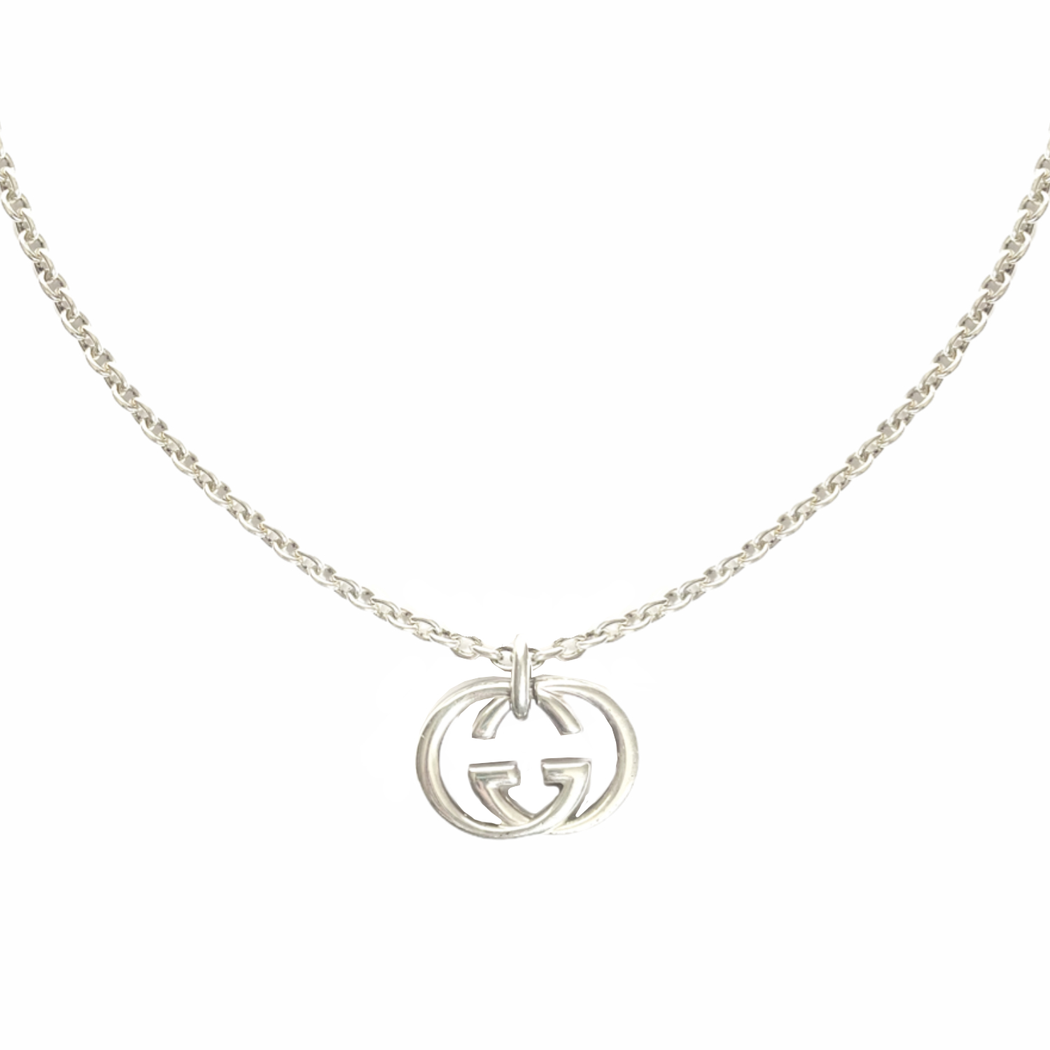 Gucci Logo Pendant Necklace in Silver – Nitryl
