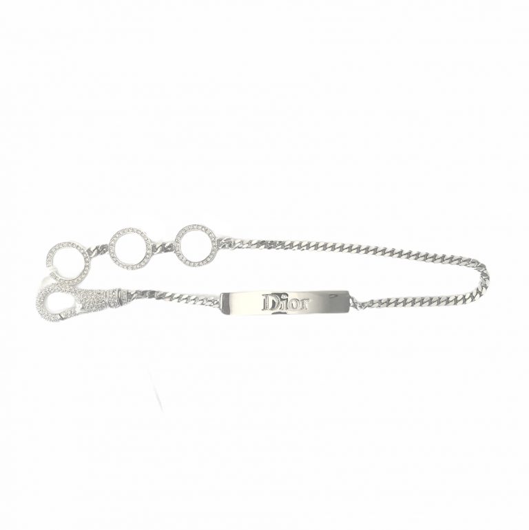 Vintage Dior Diamante Hardcore Choker in Silver | NITRYL