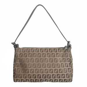 Vintage Fendi Monogram Shoulder Baguette Bag in Brown | NITRYL