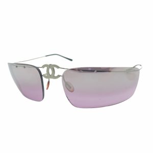 Vintage Chanel Rimless Folding Sunglasses in Purple | NITRYL