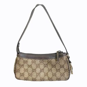 Vintage Gucci Monogram Mini Baguette Bag in Brown | NITRYL