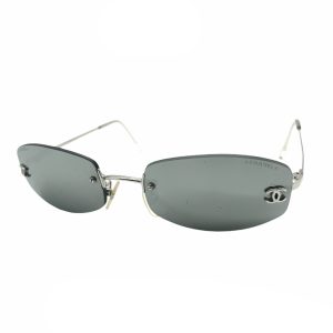 Vintage Chanel Rimless Mirrored Sunglasses in Silver | NITRYL