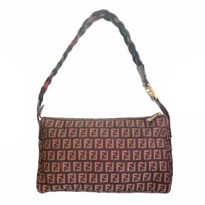 Vintage Fendi Monogram Baguette Bag in Red & Brown | NITRYL