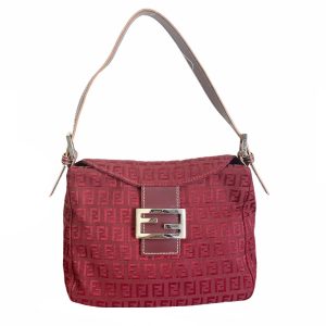 Vintage Fendi Monogram Baguette Shoulder Bag in Red | NITRYL