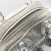Dior Monogram Gambler Bag in White and Silver - Image 4