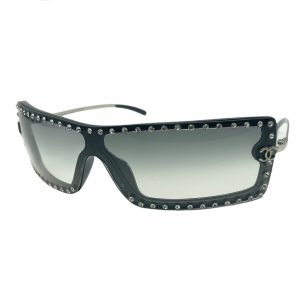 Vintage Chanel Diamante Visor Sunglasses in Black | NITRYL