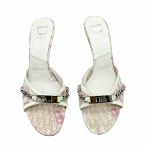 Vintage Dior Monogram Blossom Kitten Heels in Pink Size 4 | NITRYL