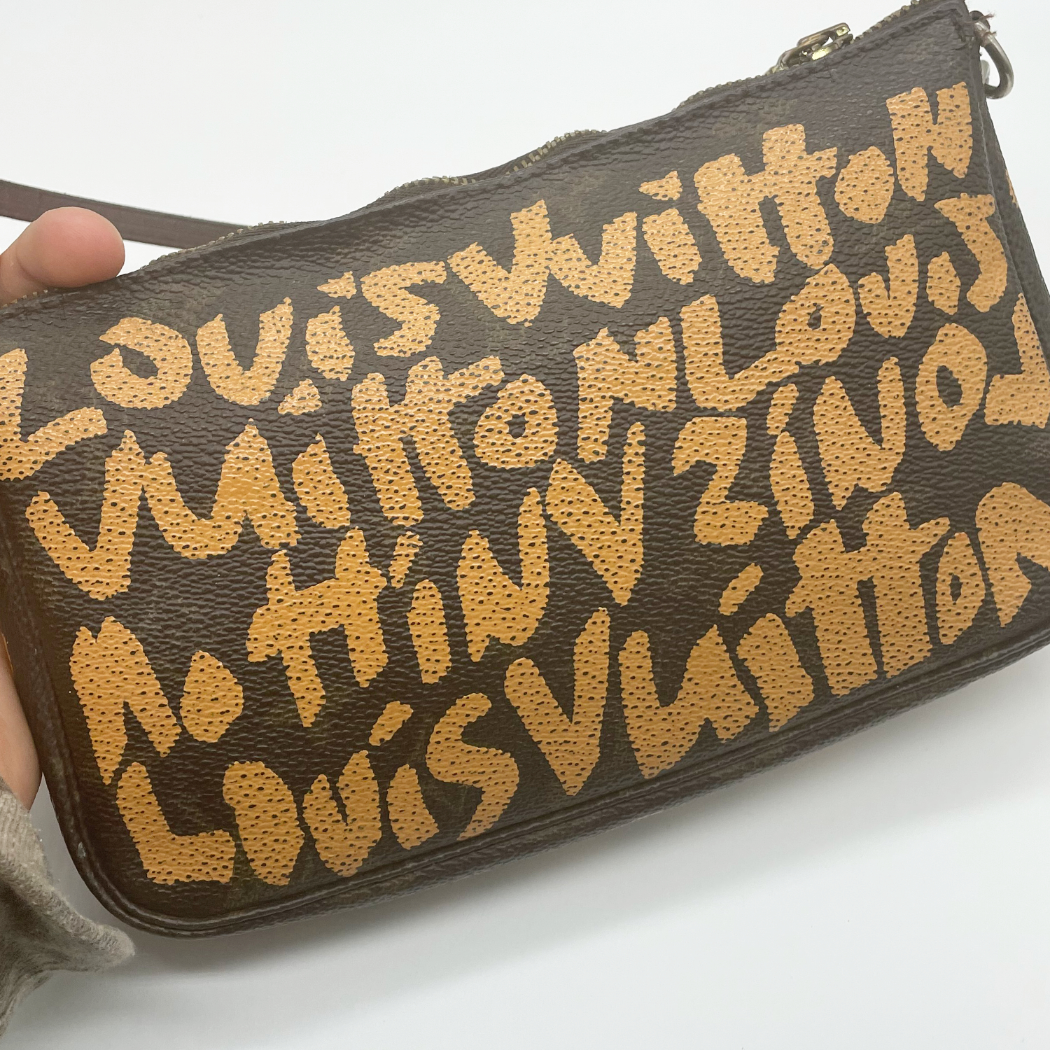 Louis Vuitton Bag - Authentic Louis Vuitton Stephen Sprouse Graffiti Pochette Mini Shoulder Bag in Khaki Green 90s y2k
