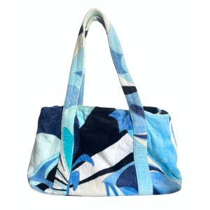 Vintage Emilio Pucci Terrycloth Towelling Shoulder Bag in Blue | NITRYL