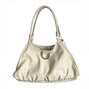 Vintage Gucci Monogram Hobo Shoulder Bag in Cream | NITRYL