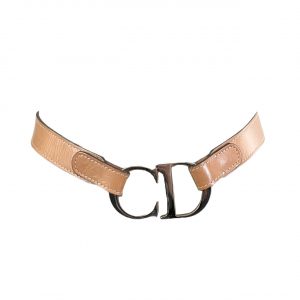 Vintage Dior CD Buckle Belt in Tan Brown | NITRYL