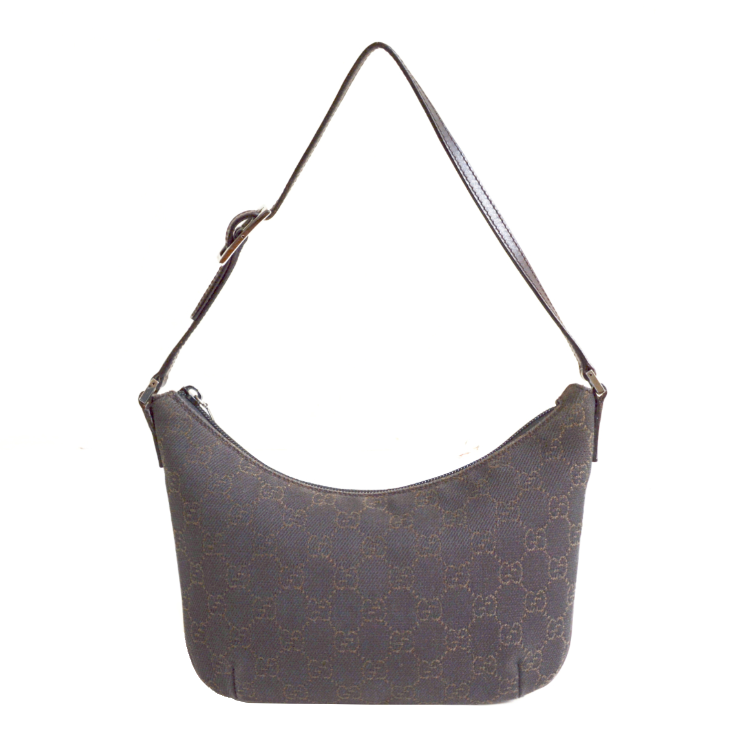 Gucci Monogram Crescent Baguette Shoulder Bag in Brown – Nitryl