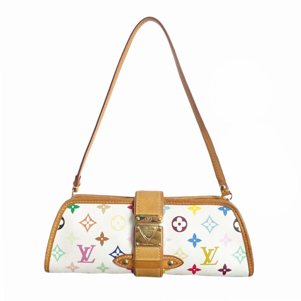 Louis Vuitton Multicolour Monogram Eliza Baguette Shoulder Bag in White