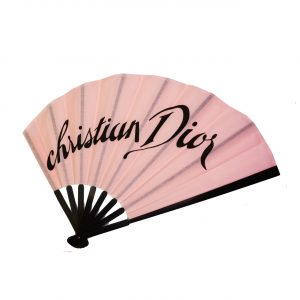 Vintage Dior Spellout Hand Fan in Pink | NITRYL