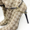 Gucci Monogram Stiletto Heeled Boots with Chain in Beige UK 3 - Image 2