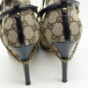 Gucci Monogram Stiletto Heeled Boots with Chain in Beige UK 3 - Image 3