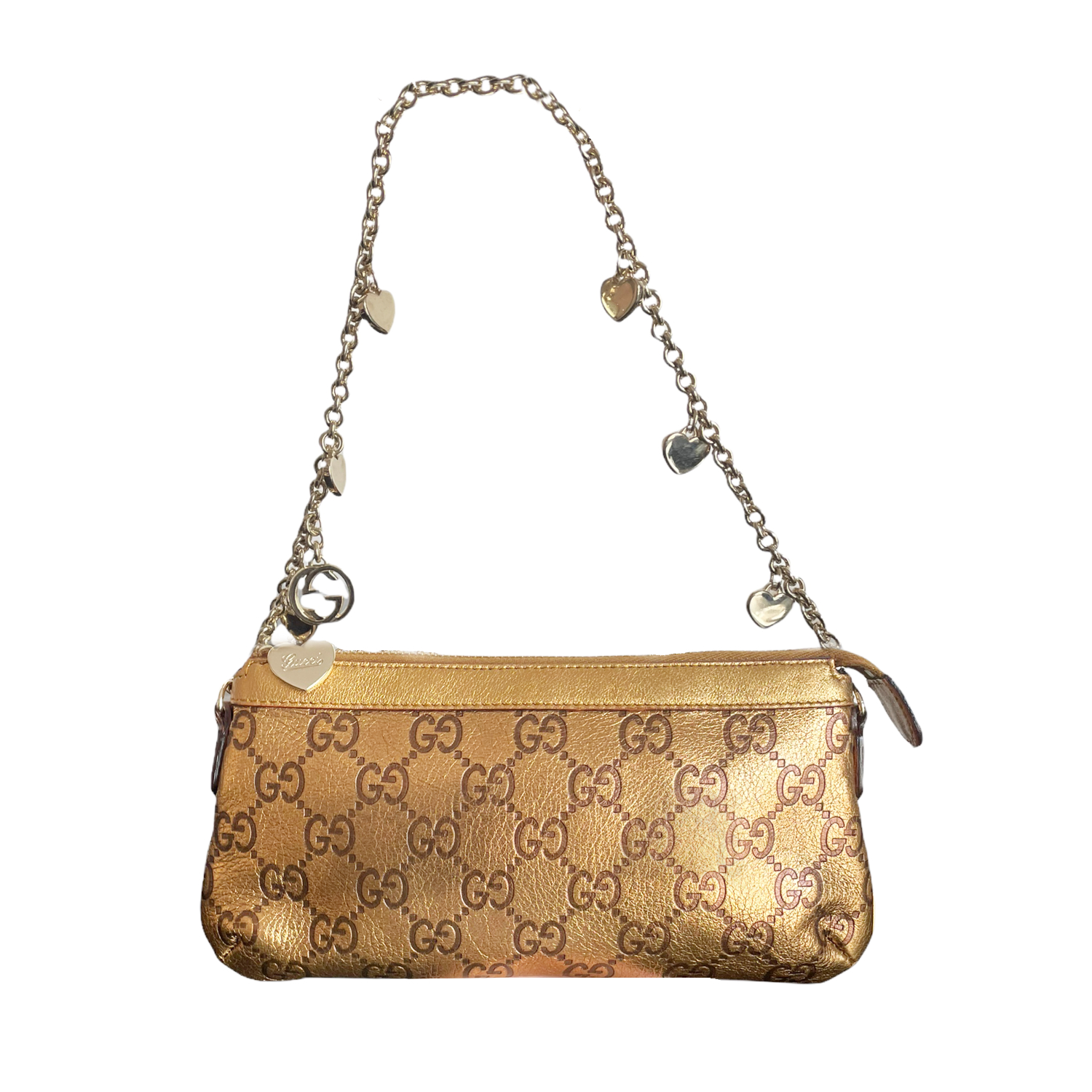 Gucci Reins Gold Monogram Hobo Handbag