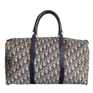 Vintage Dior Monogram Boston Holdall bag in Navy | NITRYL