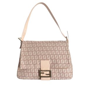 Vintage Fendi Monogram Mama Baguette Shoulder Bag in Dusky Pink | NITRYL