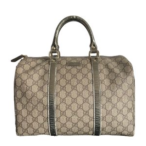 Vintage Gucci Monogram Boston Bag in Beige/Brown and Metallic | NITRYL