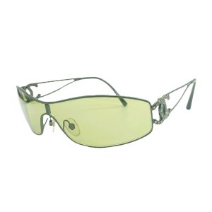 Vintage Chanel Diamante Rimless Visor Sunglasses in Green | NITRYL