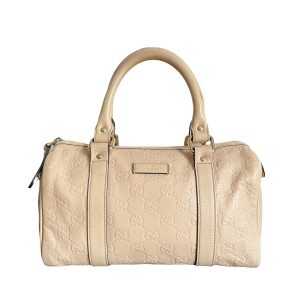 Vintage Gucci Monogram Mini Boston Bag in Nude Pink | NITRYL