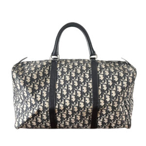 Vintage Dior Monogram Holdall Bag in Navy | NITRYL