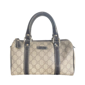 Vintage Gucci Monogram Mini Boston Bag in Brown and Metallic | NITRYL