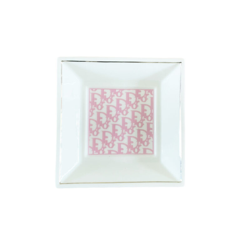 Vintage Dior Monogram Porcelain Tray Dish in Pink | NITRYL