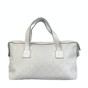 Vintage Gucci Monogram Boston Bag in Metallic Silver | NITRYL