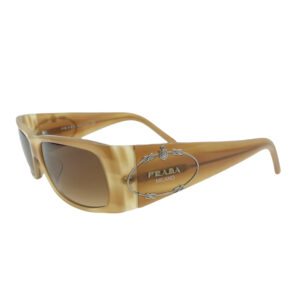 Vintage Prada Milano Chunky Logo Sunglasses in Beige | NITRYL