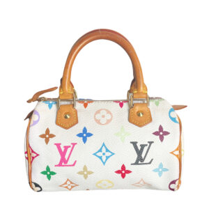 Vintage Louis Vuitton Murakami Nano Speedy Mini Bag in Multicolour White | NITRYL