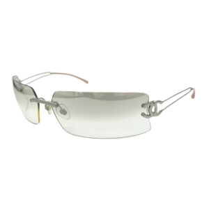 Vintage Chanel Rimless Slimline Sunglasses in Clear and Silver | NITRYL