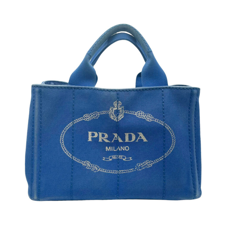 Vintage Prada Canvas Canapa Mini Tote in Blue | NITRYL